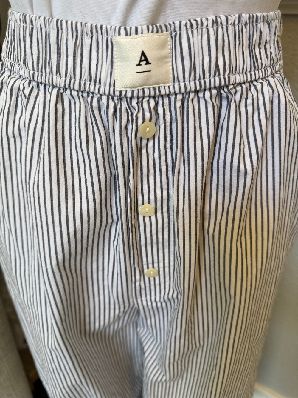 Anthropologie Wide Leg Striped High Waisted Boxer Lounge Pants Size Small - Picture 4 of 8